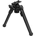 Socpuro 360 Degrees Swive Adjustable Bipod with Quick Detach Lever, Six Adjustable Height 7 1/2" - 10 5/8" for Hunting and Outdoor, Black
