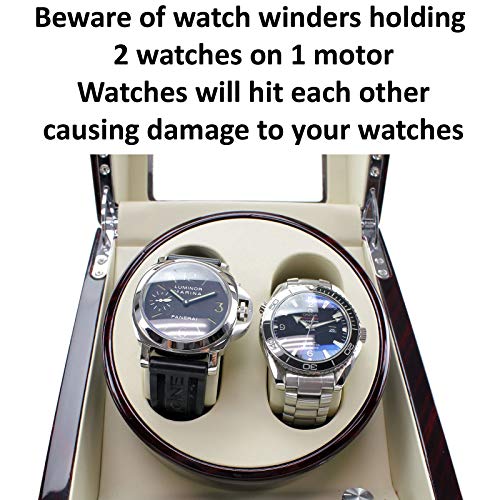 New Upgraded Design] Versa Automatic Double Watch Winder in Burlwood