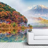 Wall Mural Beautiful Forest in Autumn Time Removable Self-Adhesive Wallpaper Wall Decoration for Bedroom Living Room - 66x96 inches