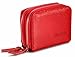 KALMORE Women's Leather RFID Secured Spacious Cute Card Wallet Small Purse, Red, Two Zippers