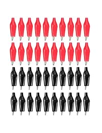 uxcell Pinzas de cocodrilo, cocodrilo, pinzas de prueba eléctricas, con cubierta de aislamiento protector para pruebas de circuito