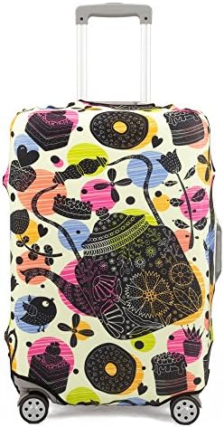 Madifennina Spandex Travel Luggage Protector Suitcase Cover Fit 23-32 Inch Luggage (teapot, L)