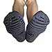 Non Slip Skid Socks with Grips, For Hospital Rehab, Yoga, Pilates, Barre, Traveling, Home Use, Grey (Black Grippy Lines) - Size S/M, 2 Pairs