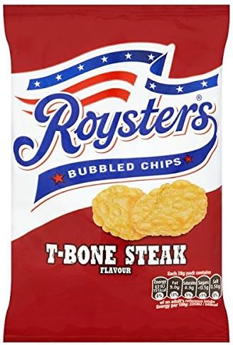 Roysters Bubbled Chips T-Bone Steak Flavour 28 x 28g Bags