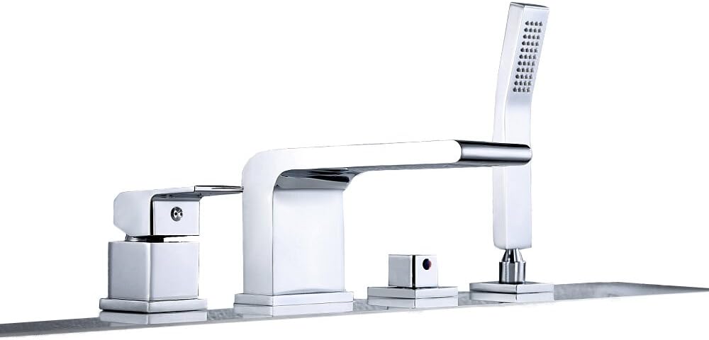 Rubinetto Per Vasca 3 Fori Con Doccetta | Miscelatore Oro Spazzolato PHASAT - Foto 7