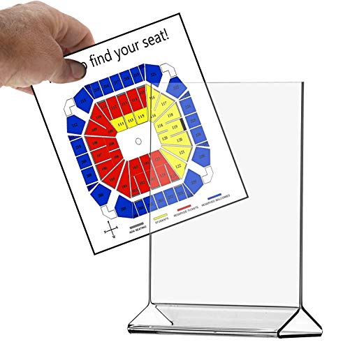 ChefLand Table Card Display/Plastic Upright Menu Ad Frame/Acrylic Sign Holder, 81/2 by 11-Inch, 6-Pack
