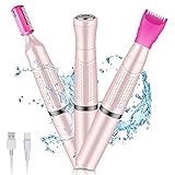 Bikini Trimmer, Facial Hair Removal for Women, Eyebrow Trimmer, 3 in 1 Painless Electric Razor Ladies Body Shaver Painless Multi Purpose Women Hair Remover for Face/Bikini Area/Eyebrow/Armpit/Leg