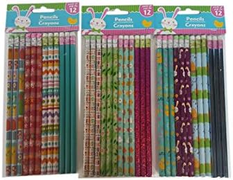 36 Easter Themed Holiday Pencils Bundle Pack of Three (3) Assorted Sets of 12 Pencils Each