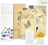 ENEY Premium Organic Beeswax Food Wraps | Set Of 7 Eco-Friendly Reusable Wraps | No Synthetic Wax or Chemicals | 1 Extra Large, 2 Large, 2 Medium, 2 Small and Original Wax Replenisher