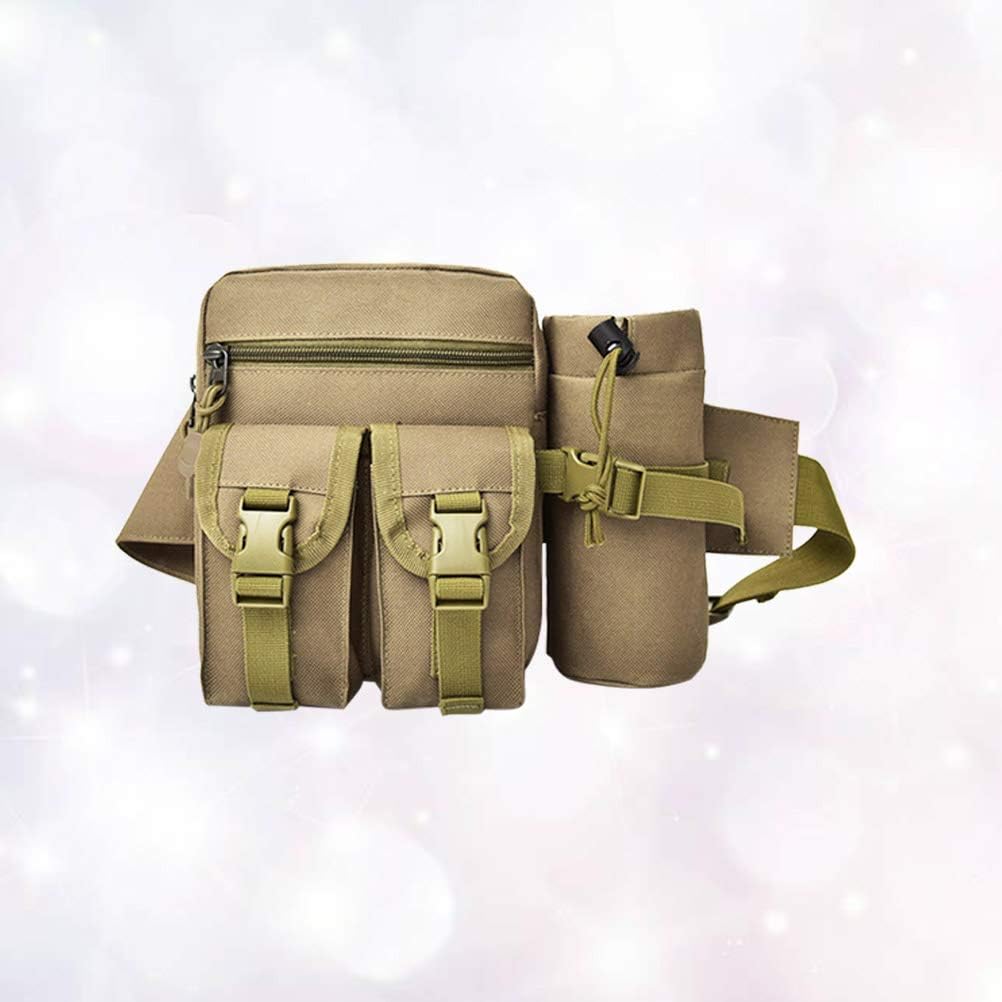 Amazon Com Lioobo Portable Outdoor Military Tactics Pack Tactical Waist Pack Bag Travel Belt Purse Kettle Waist Pouch Bag For Daily Life Fishing Cycling Camping Hiking Traveling Hunting Khaki Sports Outdoors