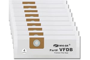 WHI-GN 9 Pack VFDB Vacuum Dust Bags Replacement for Vacmaster Bags 4 Gallon, compatible with Vac Master Wet/Dry Models#VF408 VF410P VF408B