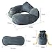 CrazyFire Inflatable Travel Pillow, U Shaped Inflatable Neck Cervical Head Pillow,Soft Compact Lightweight Travel Air Pillows+Soft Carrying Bag+Eye Mask+Ear Plug for Sleeping on Airplane,Car,Train