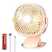 USB Powered Fan with LED Light, Clip Desk Portable Fan with 3 Speed and Rechargeable Battery,Super Quite Operation and Powerful Airflow for Baby Stroller,Home,Camping,6 Inch,Pink