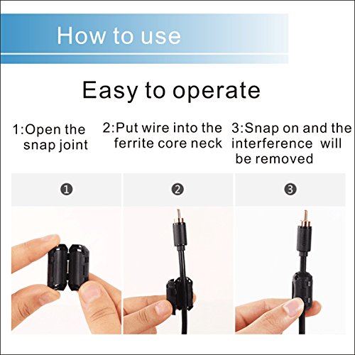 iSKUKA [Pack of 10] Ferrite Beads Clip on Design for HDMI Cable USB