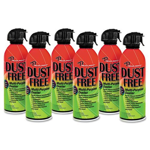 Read Right - DustFree Multipurpose Duster, 6 10oz Cans/Pack - Sold As 1 Pack - Safely remove lint and dust.