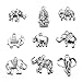 18pcs Mixed Animal Elephant Charms Pendant for DIY Jewelry Making Handmade Bracelet Necklace Key Chain Bag Accessories (18pcs)