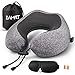 ZAMAT Memory Foam Travel Pillow, 360°Support Neck Pillow for Airplane Travel, Adjustable Compact Comfort with Earphone, Breathable & Washable Case, 3D Eye Masks, Earplugs & Carring Bag (Gray)