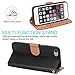Aicoco Leather Case for Apple iPhone 6 and iPhone 6S Flip Wallet Phone Case - Black
