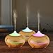 Mijoyee 300ml Aroma Essential Oil Diffuser with 7 Color shades, Ultrasonic Cool Mist Humidifier, For Home, Office,Shallow Wood Grain