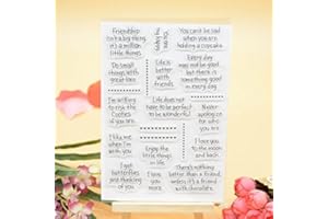 WOOYANGFUN Welcome to Joyful Home 1pc Friendship Sentiment Clear Stamp for Card Making Decoration and Scrapbooking