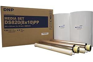 NAISIAN DNP Pure Premium Media for DS820A Printer, 8x10" 130 Prints Per Roll, 2 Rolls Per Case (260 Total Prints)