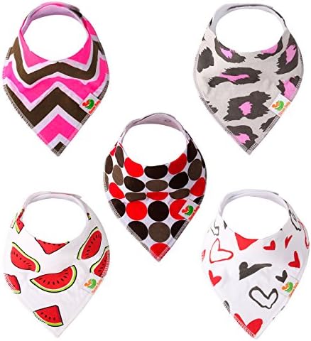 Baby Bandana Drool Bib with two Adjustable Snaps Absorbent Organic Cotton