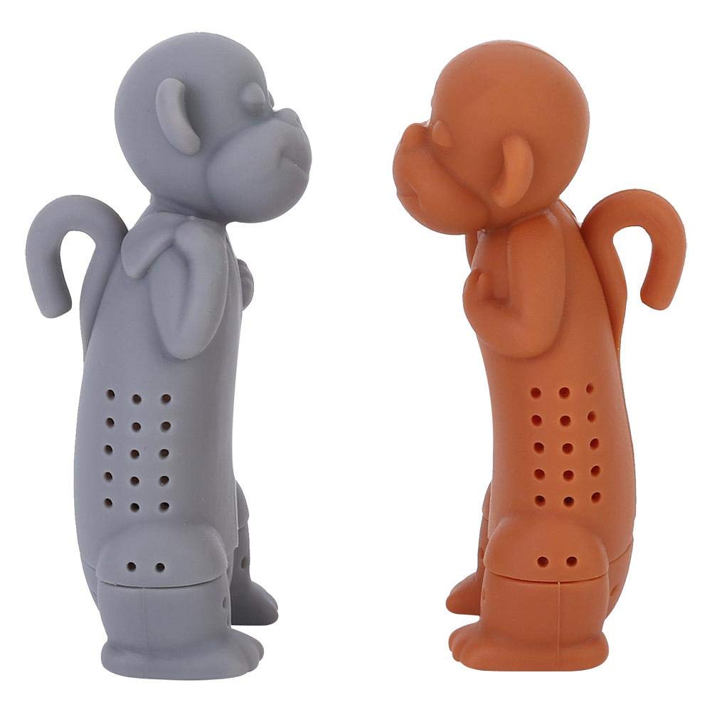 Tea Filter 2pcs Silicone, Teesieb Silikon Monkey Tea Infuser Cute Cartoon Monkey Loose Tea Strainer Infuser Filter Tea Accessory