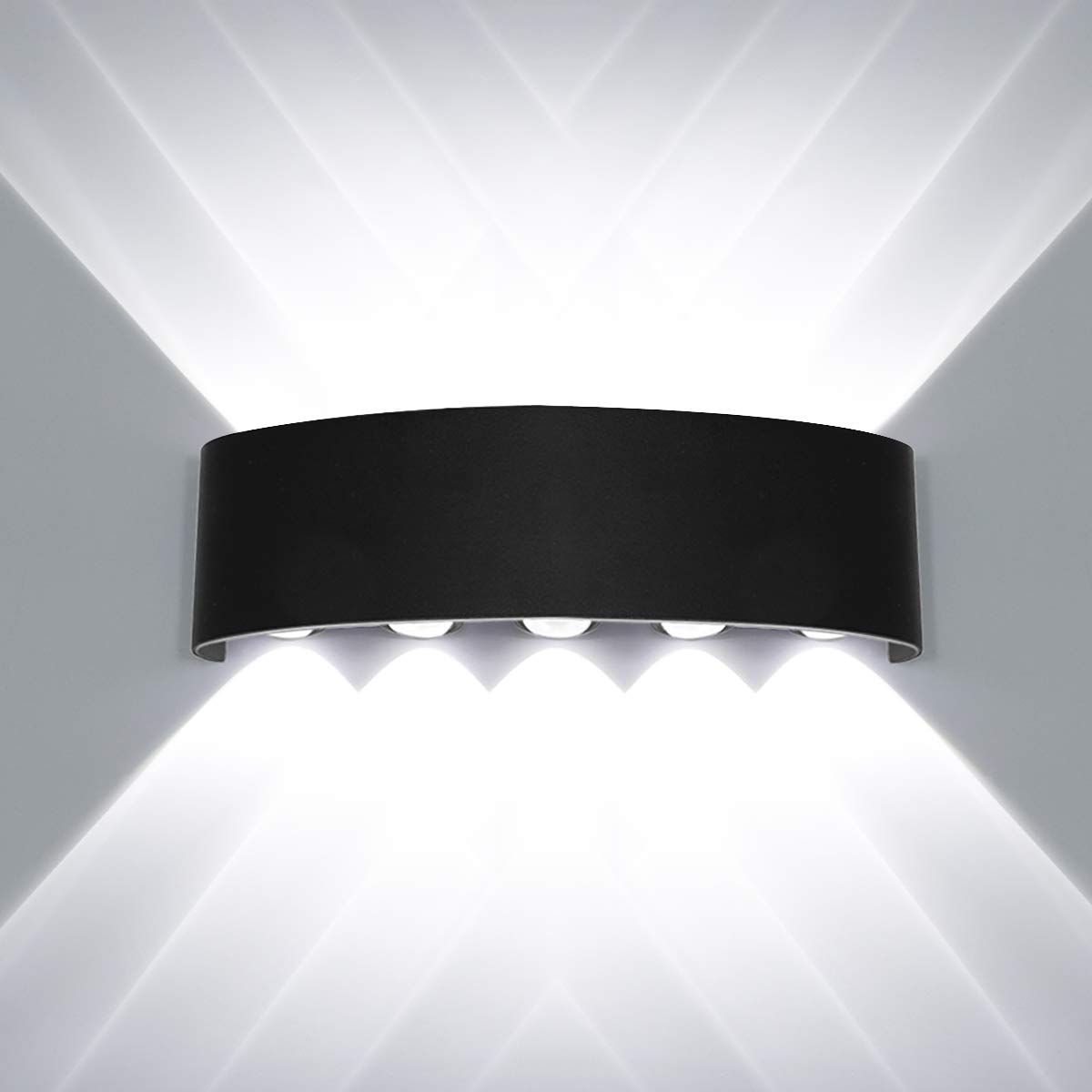 HAWEE Modern Wall Light LED Wall Lamp Up and Down Waterproof Aluminum Wall Wash Lights Indoor Outdoor for Bedroom Bathroom Stairs Porch Corridor Living Room Hallway, 10W White