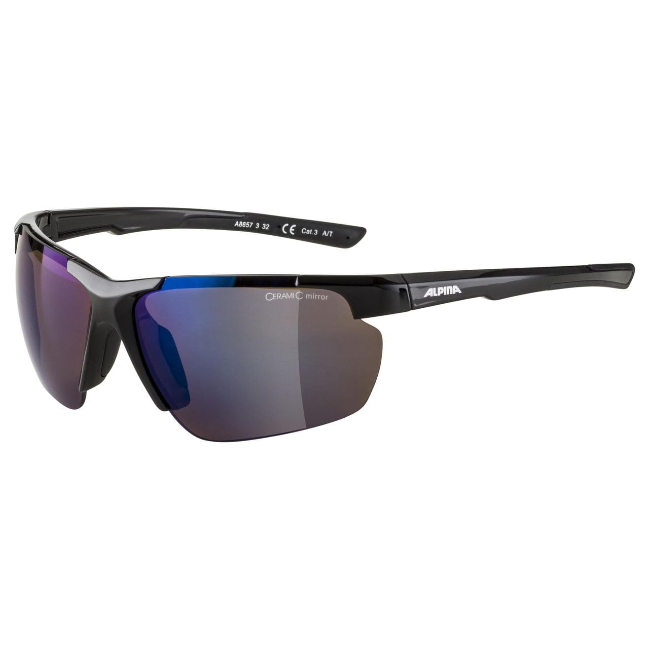 ALPINA Unisex - Adult, DEFEY HR sports glasses, black gloss, One Size — image 1