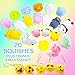 Mochi Squishy Easter Egg Fillers Party Favors Fidget Stress Relief Squishies Toys for Kids - 20 +1 Kawaii Animal Cat UNICORN Squishys + Cute Random Emoji Slow Rising Squishes Mini Novelty Gifts BUYLET