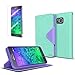Cellto Samsung Galaxy Alpha Premium Wallet Case [Dual Magnetic Flap] Diary Cover /w ID Pocket ( Mint Lavender ) + Life Time Warranty
