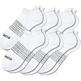 BOMBAS Men's Solids Ankle Large Socks, 6 Pairs White Ankle Socks, Size 8-13