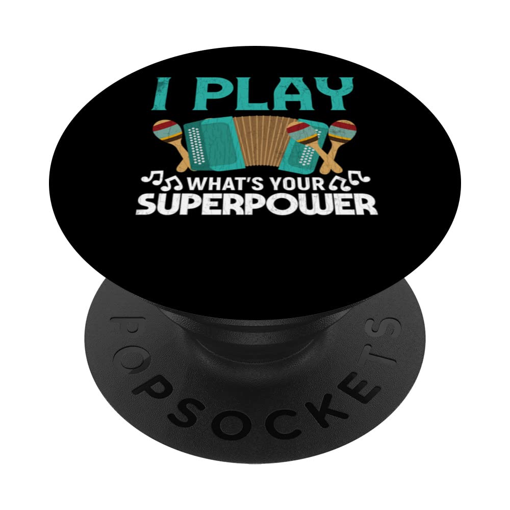 I Play Accordion Funny Accordions Player Musician Graphic PopSockets Swappable PopGrip