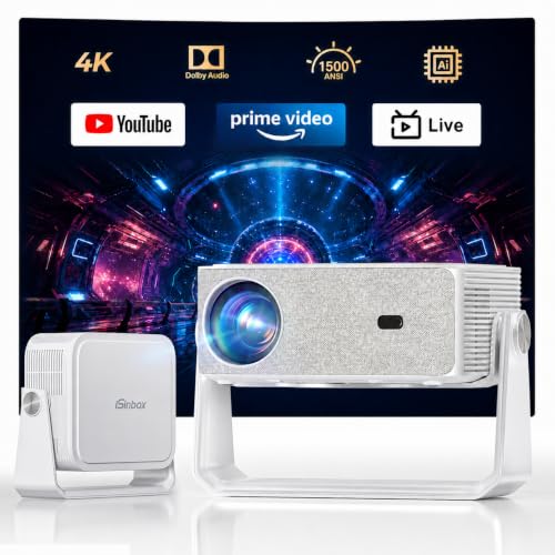 iSinbox 4K Beamer Outdoor mit Netflix, 2x20W Dolby & DTS, HDR10+, WiFi 6
