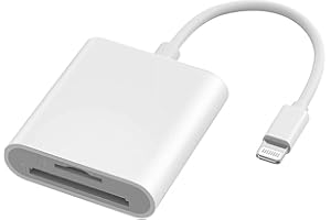 VEETONE SD Card Reader for iPhone iPad, Apple MFi Certified iPhone SD/Micro SD Card Reader Adapter Cable with Dual Slots for SLR Cameras, Trail Game Camera Viewer, Memory Card Reader for iPhone, Plug and Play