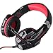 AFUNTA Gaming Headset Compatible Playstation 4 PS4 Tablet PC iPhone 6/6s/6 plus/5s/5c/5, 3.5mm Headphone with Microphone LED Light- Black + Redthumb 2
