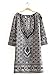 Perman Women Retro Bohemian Totem Floral Print Slim Mini Short Evening Dress