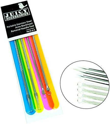 4 Pcs Portable Stainless Steel Acne Blackhead Removal Needle Tool | Dual Loop for Blackheads | Removal Blackheads