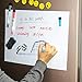 Prefer Green Magnetic Dry Eraser White Board Sheet for Kitchen Refrigerator with Stain Resistant Technology, Organizer & Planner Whiteboard 17” X 12”, Include 1 Eraser, 3 Markers & 6 Fridge Magnets