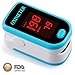 Fingertip Pulse Oximeter Portable FDA Approved Digital Blood Oxygen and Pulse Sensor with Alarm SPO2 (Blue)