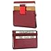 iPulse Minimalist Slim Wallet With RFID Protection - Tokyo Series Full Grain Leather Card Holder Case With Elastic Money Clip Band - [ Handmade ] [ Hold Up To 12 Cards] [ Ultra Mini Size ] (Wine Red)
