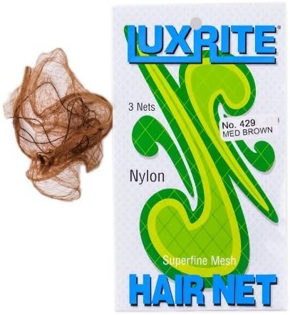LuxRite Superfine Mesh Nylon Hair Net No 429- Black (3 Nets) by Luxor Pro