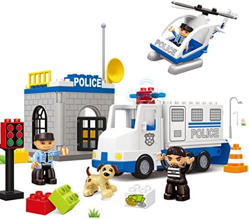 iPuzzle Pretend Play Police Station Playset Policeman Toys for Boys and Girls