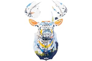 Beer Deer Busch Light Deer Head | 3D Cardboard Mount Wall Art | Man Cave Decor | Crafted for Garages, Bars, Country Rooms & Beer Lovers | Easy Assembly & Durable Design