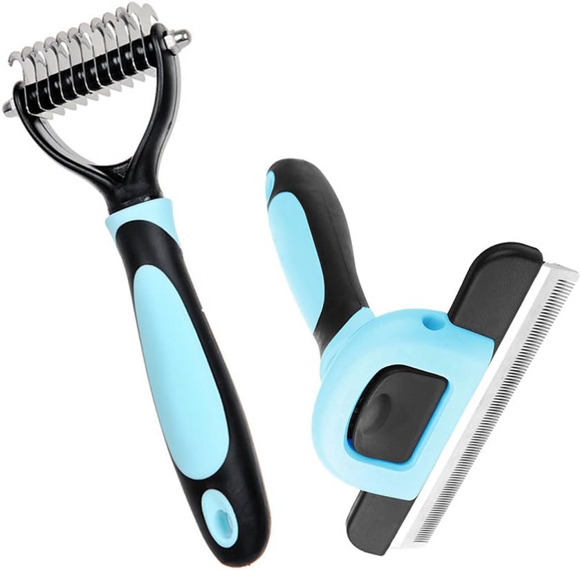 Dog Shedding Brush Double Sided Hair Dematting Comb Dog Grooming Brush Set Dog Fur