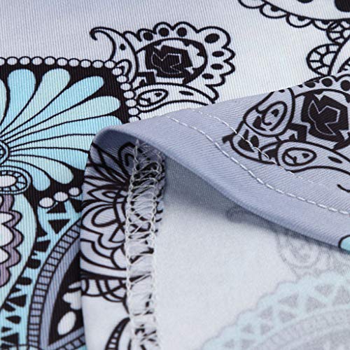 image for Goddessvan Women's Printed Long Sleeve Henley Pleated Tops Casual Flar