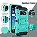 J1 (2016) Case, Luna 2016, Express 3 Case, Venoro Heavy Duty Shockproof Rugged Three-Layer Full Body Protection Case Cover with Belt Swivel Clip and Kickstand for Samsung Galaxy J1 (2016) (Blue Green)