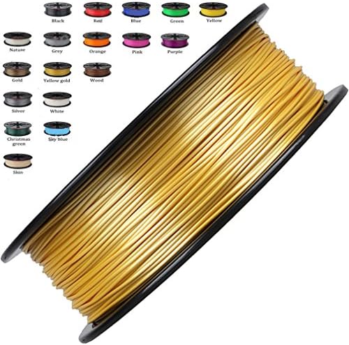 Melca 1.75 3D Printer Filament PLA 1kg +/- 0.03mm, Yellow Gold (#CDA434)
