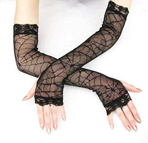 Black widow spider Fingerless Gloves For Cosplay Costumes