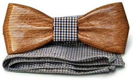 Mens wooden bow tie with pocket square. Wood wedding bowtie. Wood bow tie. Wooden bow tie.